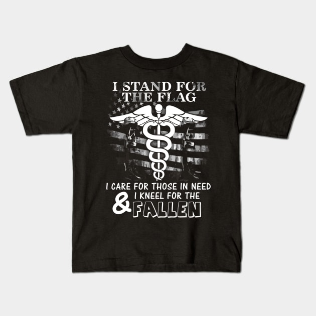 Nurse stand for flag kneel for fallen Kids T-Shirt by danieldamssm